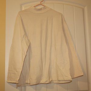 Croft & Barrow Off-White Long Sleeve Mock Neck Tee 2X